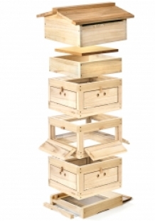 Warré bijenkast met glazen vensters compleet met houten latjes kopen bij Imkerij De Linde