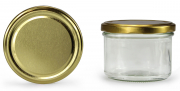 Glazen pot 250 gram + goudkleurig deksel TOC 82 20 stuks