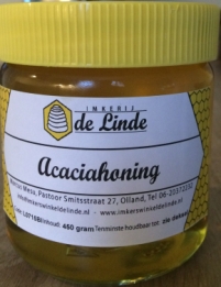 Acaciahoning 450 gram kopen bij Imkerij De Linde
