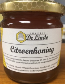 Citroenhoning 450 gram kopen bij Imkerij De Linde