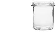 Glazen pot 350 gram ø 7,5 cm en hoogte 10 cm verpakt 20 stuks