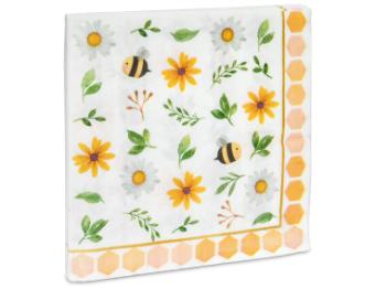 Servetten met bijen en bloemen 20 stuks