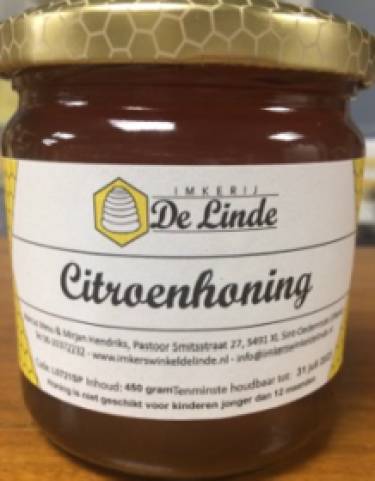 Citroenhoning 450 gram kopen bij Imkerij De Linde