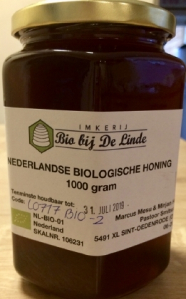 Nederlandse Biologische honing 5 x 1000 gram kopen bij Imkerij De Linde